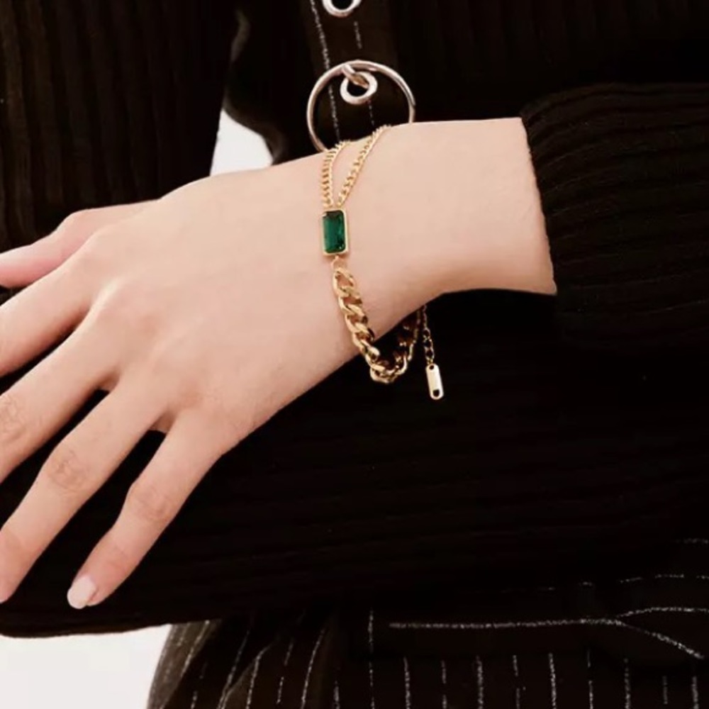 18k Emerald Zirconia Bracelet